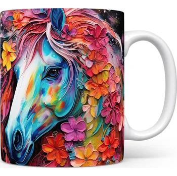 Hrnek s barevným koněm – originálním motivem
