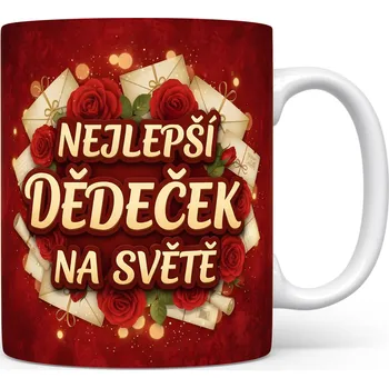 Hrnek NEJLEPŠÍ DĚDEČEK NA SVĚTĚ – s elegantními růžemi