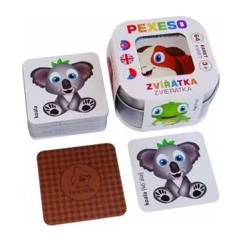 Pexeso Pexeso pro děti v plechové krabičce - Zvířátka