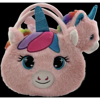 Kabelka PLYŠÁKOV - Plyšová kabelka Kravička s jednorožcem Laskonka