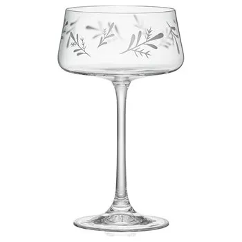 Vánoční dekorace Set koktejlek s dekorem lístků