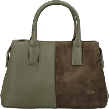 Luxusní dámská koženková kabelka do ruky Coveri Korina, tmavě zelená