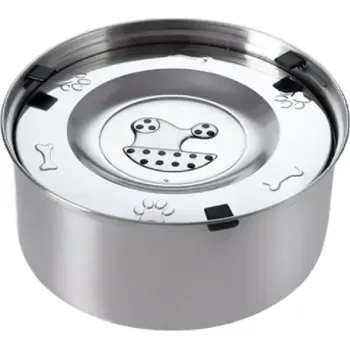 Miska pro psa Miska na vodu z nerezové oceli 3 l 22,3 x 9,8 cm Proti rozlití s plovoucím diskem pro pomalé pití Protiskluzová miska pro psy a kočky