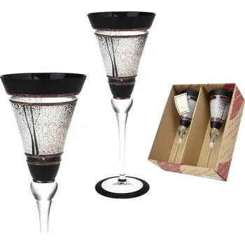 Sklenice Studio Miracle Sklenice na víno 2ks. přátelská souprava - stromy, 180ml ruční dekorace