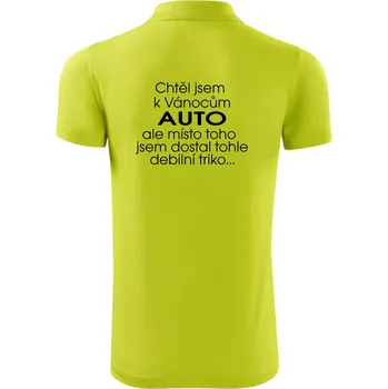 Pánská košile Chtěl jsem k Vánocům auto - Polokošile Victory sportovní (dresovina) - M ( Limetková )