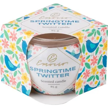 Svíčka Emocio vonná svíčka ve skle Springtime Twitter, Blossoms & Spring Rain Dekor 70x62mm