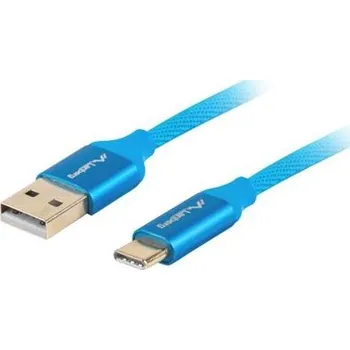 Datový kabel LANBERG USB-C (M) na USB-A (M) 2.0 kabel 1m, modrý, rychlé nabíjení 3.0