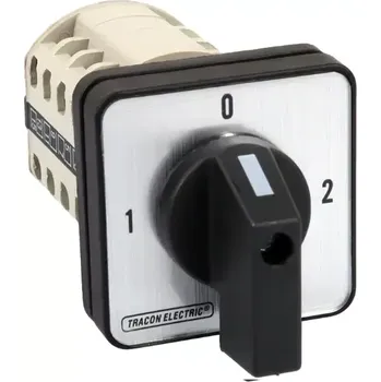 spínač Vačkový přepínač, 1-0-2 Tracon TKV-329/4 400V, 50Hz, 32A, 2×4P, 11kW, 64×64mm, 90° (Tracon TKV-329/4)