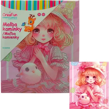 Diamantové malování Diamantové malování - Růžová panenka 25 x 30 cm