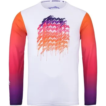 cyklistický dres KENNY Cyklistický dres s dlouhým rukávem letní - ELITE 25 - bílá/růžová M