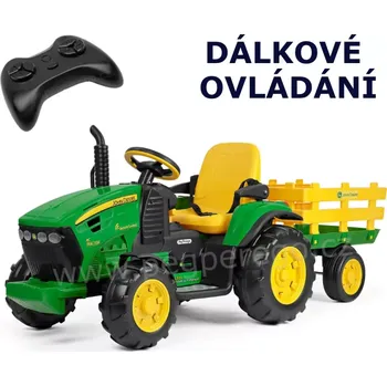Dětské elektrovozidlo JD RC Tractor 330W 100Wh (jednomístný dětský traktor 12V s vlekem na dálkové ovládání Peg-Pérego)