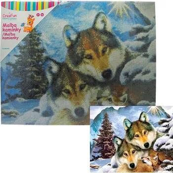 Diamantové malování Diamantové malování - Rodinka vlků 40 x 50 cm
