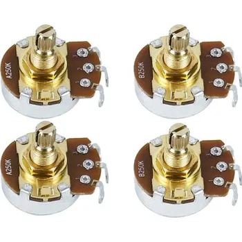 Klasická kytara 4 ks potenciometry A500K a B500K s krátkou hřídelí pro elektrickou kytaru Ovládací knoflíky pro tón a hlasitost Vyvážený a čistý přenos zvuku