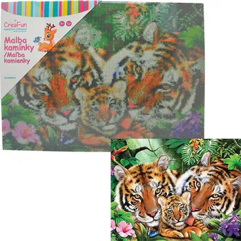 Diamantové malování Diamantové malování - Rodinka tygrů 30 x 40 cm