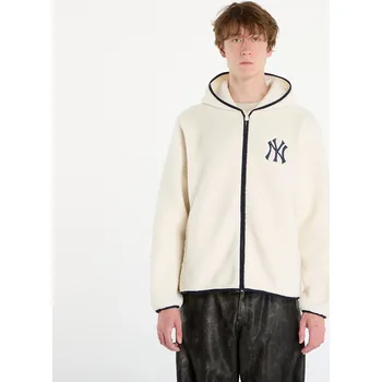 Pánská větrovka Bunda New Era MLB Hooded Sherpa New York Yankees UNISEX Off White M