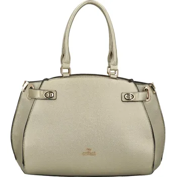 Módní dámská koženková kabelka do ruky Pessi, zlatá