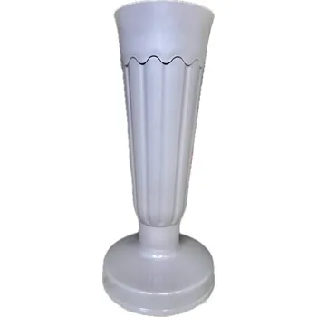 Váza Madona hřbitovní váza plast se zátěží 32 cm – šedá