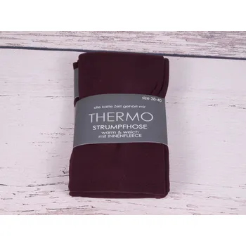 Dámské punčochy CNB BERLIN Hřejivé termo punčocháče DE89552 vínové bordó ostružinové velikost oblečení - dospělí: 40/42