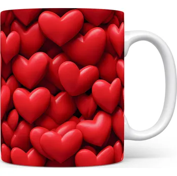 Hrnek s červenými srdci pro romantické chvíle – Srdce