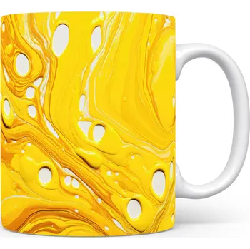 Hrnek s abstraktním žlutým motivem pro radostné chvíle