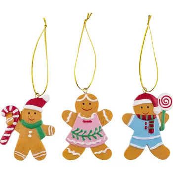 Vánoční dekorace LIVARNO home Ozdoby na vánoční stromek, 3dílná sada (perníček)