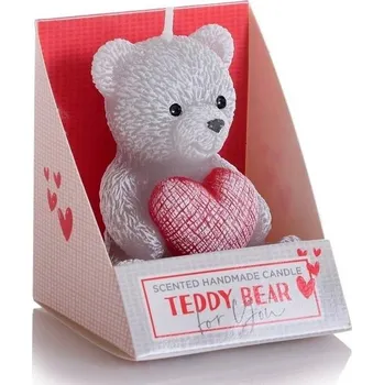 Svíčka Bartek Candles Teddy Bear Figurka – dekorační svíčka 70g šedá