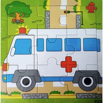 Dřevěné puzzle Sanitka 9 dílků