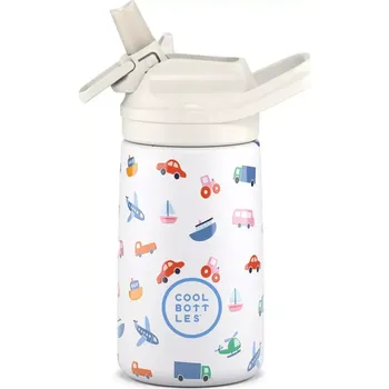 Termoska Dětská nerezová termoláhev COOL BOTTLES Kiddie Little Wheels 350 ml 3D