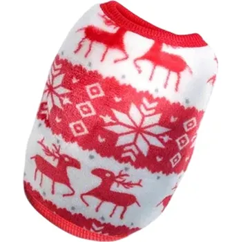Obleček pro psa Zimní obleček pro psa S 1,5–2 kg 35 cm hrudník 25 cm záda Červeno-bílý kabátek s norským vzorem Hřejivý svetr pro malé psy