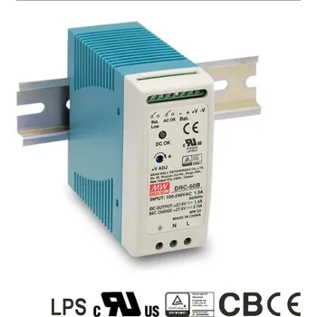 spínaný zdroj Mean Well DRC-60B Zdroj na DIN s funkcí nabíječky