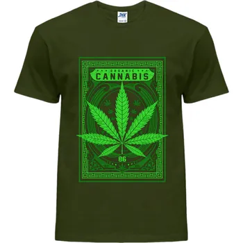 Pánské tričko levne-bavlnene-tricko-potisk-konopi Barva: Forest green - lesní zelená, velikost: L