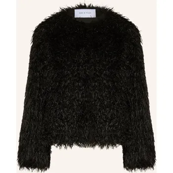 Dámský blejzr Mrs & Hugs Dámská Bunda Z Umělé Kožešiny, černá, 40