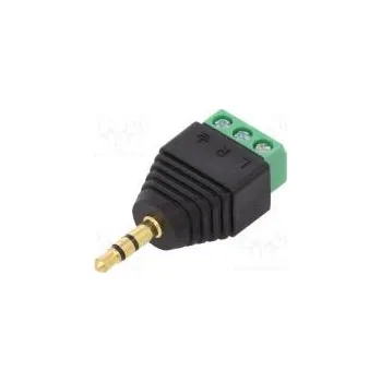 Audio kabel Přechod adaptér Jack 3,5mm 3pin vidlice,svorkovnice PIN 3