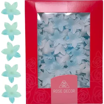 Jedlá dekorace na dort Dekorace oplatková - Květ mini 2 cm modrý, 400 ks