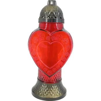 Smuteční dekorace Madona Hřb.Sklo 36cm vklad 180g 48h. Srdce