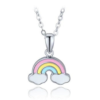 Náušnice Moonlit Dětský stříbrný náhrdelník s duhou