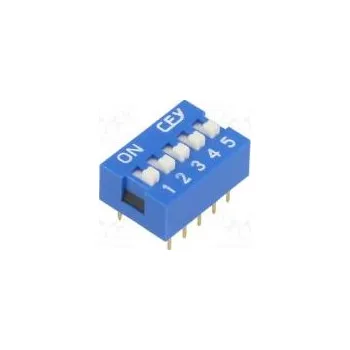 Síťový prvek Přepínač DIP-SWITCH Počet sekcí 5 ON-OFF 0,05A/12VDC pol 2