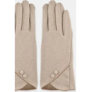 Šála Dámské rukavice Noviti RW046 - s knoflíčky Béžová 24 cm