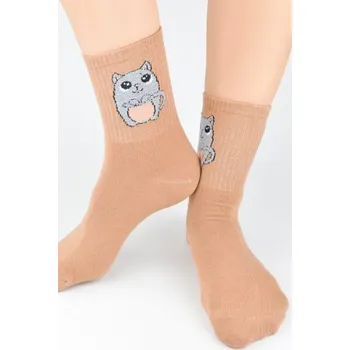 Dámské ponožky Dámské ponožky Noviti SB151 - myška Světle hnědá 35-38