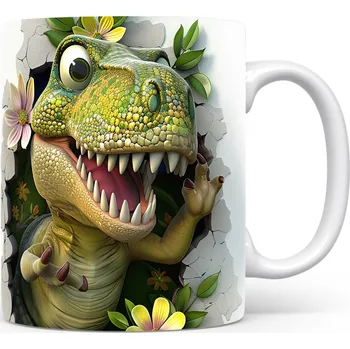 Hrnek s dinosaurusem 3D efektem – roztomilým motivem