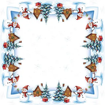 ubrus 4sleep Vánoční ubrus 75 × 75 cm - sněhuláci, modrý