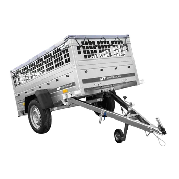 Přívěs Garden Trailer 200 KIPP s síťovanými bočnicemi a šedou plachtou