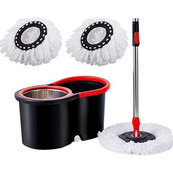 mop TopKing Rotační mop 360 SPIN 3 v 1 s kyblíkem na kolečkách, vypouštěcím ventilem a dvěmi potahy