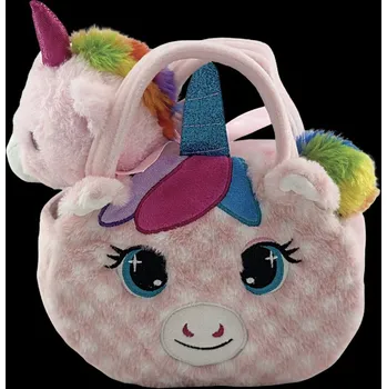 Kabelka PLYŠÁKOV - Plyšová kabelka Kočka s jednorožcem Celeste