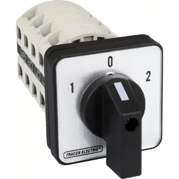 spínač Vačkový přepínač, 1-0-2 Tracon TKV-126/4 400V, 50Hz, 125A, 2×4P, 30kW, 88×88mm, 60° (Tracon TKV-126/4)