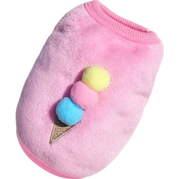 Obleček pro psa Zimní obleček pro psa velikost S 1.5–2 kg 35 cm hrudník 25 cm záda Teplý overal s motivem zmrzliny Roztomilé oblečení pro malé psy růžová