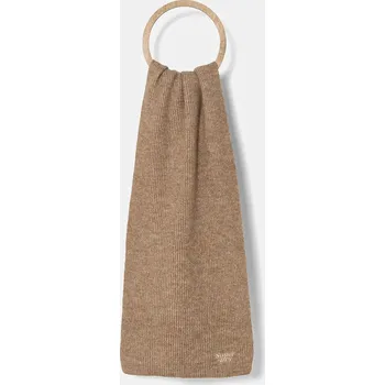 Šála Šátek z vlněné směsi Superdry hnědá barva, hladký, Y9310080A-1JL Y9310080A.1JL 84X, vel. ONE SIZE