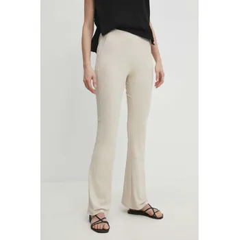 Dámské kalhoty Kalhoty Answear.LAB dámské, béžová barva, zvony, high waist pl6008.IKK 80X, vel. L