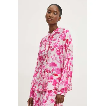 Košile Answear.LAB dámská, růžová barva, regular, se stojáčkem RM.394.fjs 30X, vel. XS