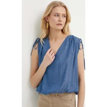 Dámská halenka Halenka Silvian Heach dámská, hladká GPP24057TO modrá 55X, vel. 34